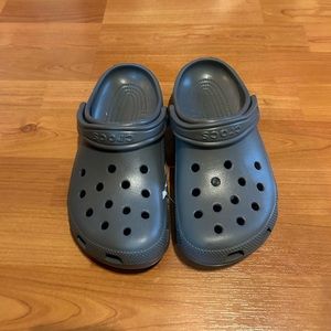 Never Worn Gray Crocs (Men size 5 Women size 7)
